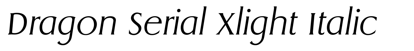 Dragon Serial Xlight Italic